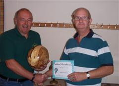 Dave Matson receiving the runner up certificate from John Johnson